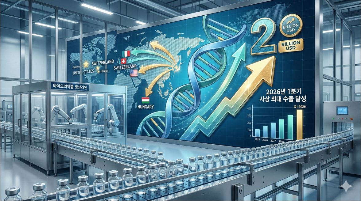 K-바이오의약품 1분기 수출 20억 달러 사상 최대…전년比 11.1%↑