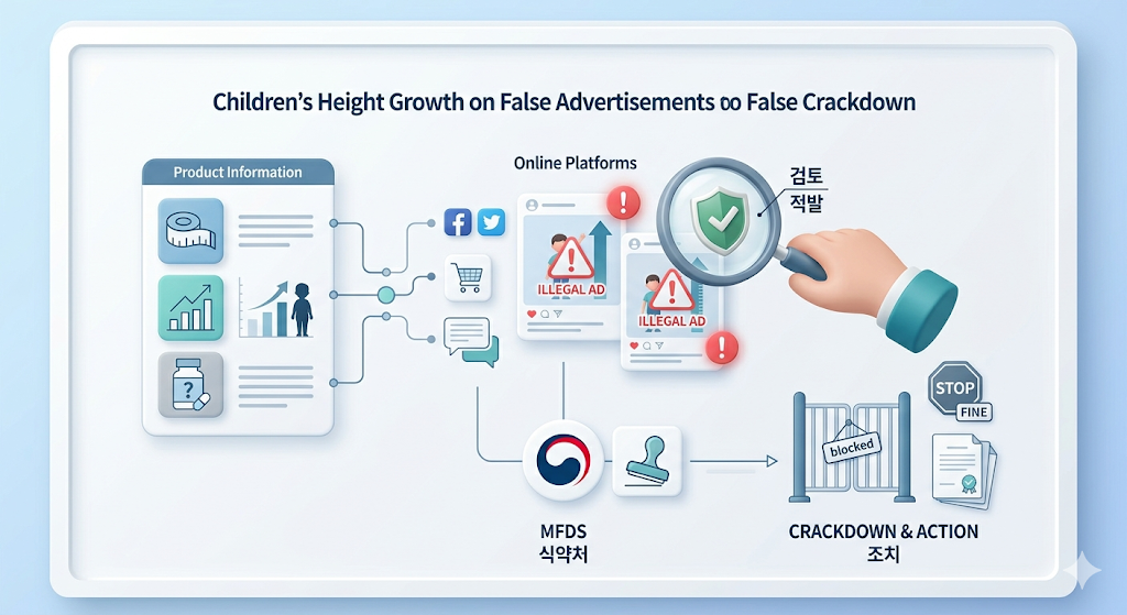 식약처 어린이 키 성장 식의약품 온라인 부당광고 적발 현황