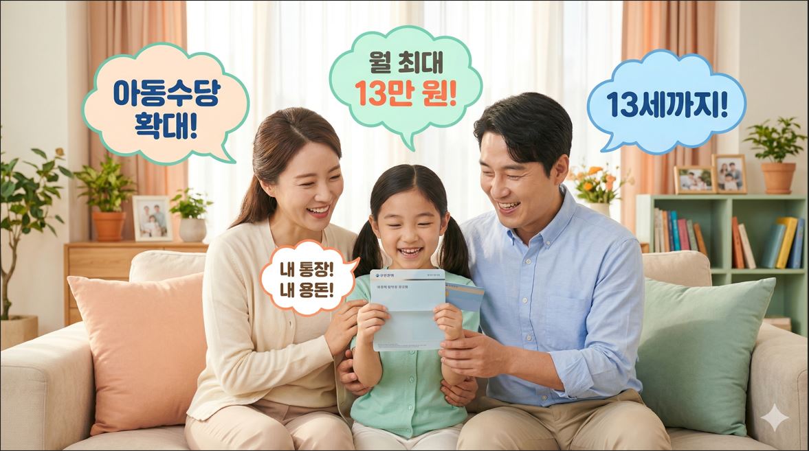 아동수당 13세까지 확대, 월 최대 13만 원…개정법 공포