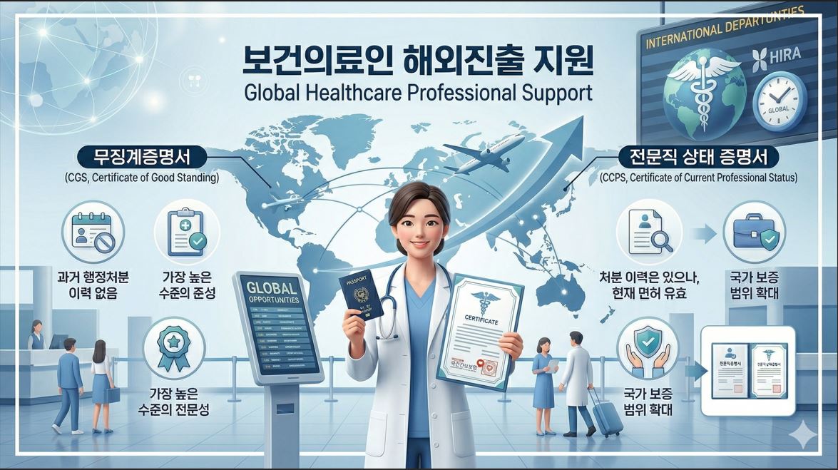 복지부, 보건의료인 해외진출 지원 면허증명 발급규정 개정 추진