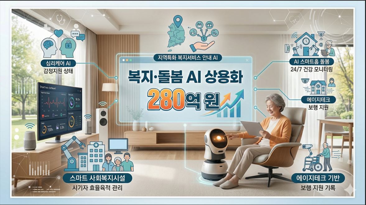 복지부, 복지·돌봄 AI 상용화 지원 5개 분야 280억 원 공모