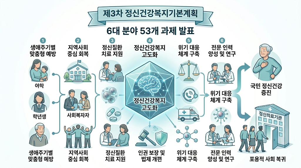 제3차 정신건강복지기본계획 6대 분야 53개 과제 발표