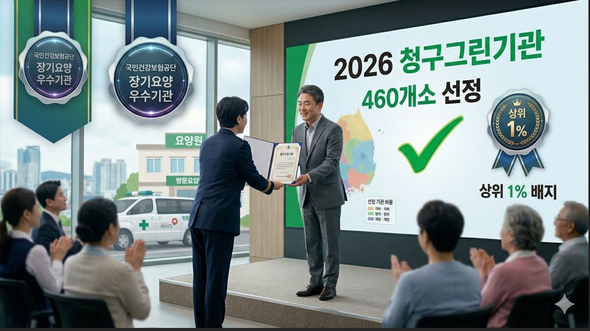 건보공단, 장기요양 '청구그린기관' 460개소 선정…상위 1% 우수기관