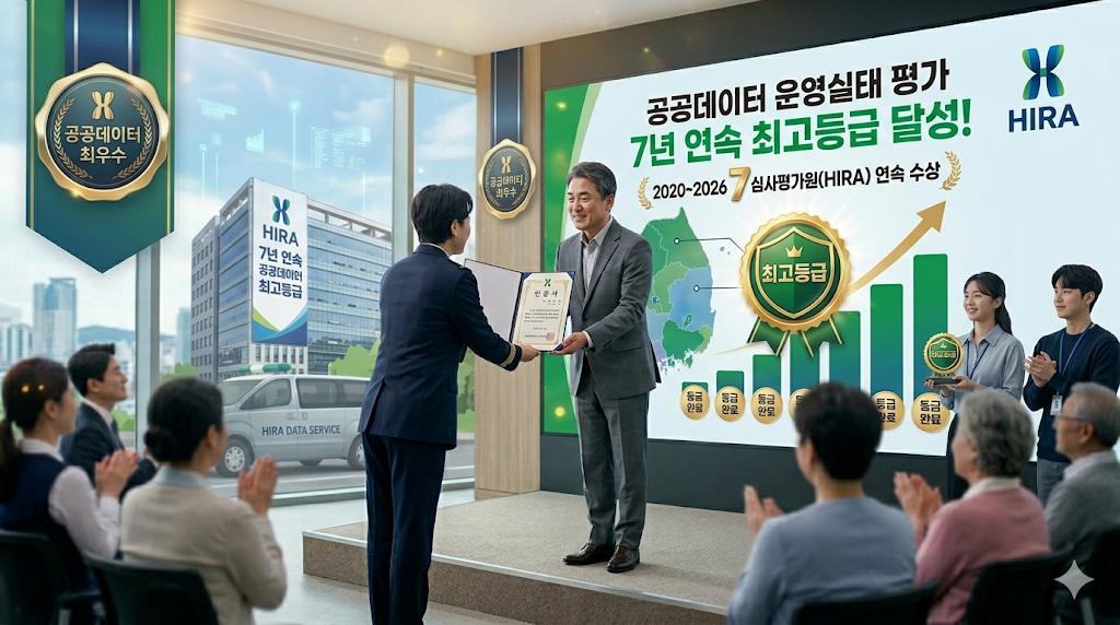 심평원 공공데이터 운영실태 평가 7년 연속 최고등급 달성