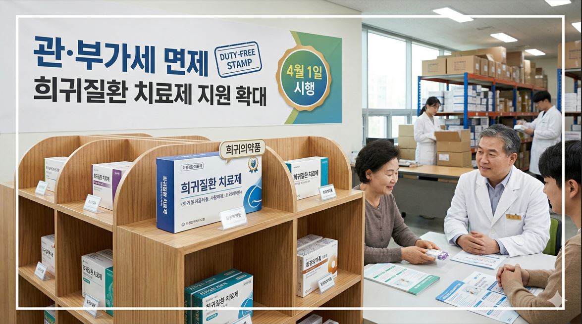 식약처, 희귀난치성질환 치료용 의약품 관·부가세 면제 4월 시행