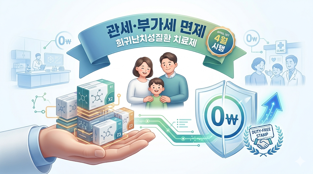 희귀난치성질환 치료용 의약품 관부가세 면제 4월 시행 안내