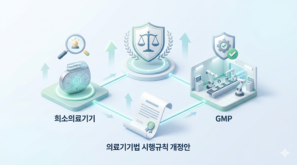 식약처 의료기기법 시행규칙 개정안 GMP 희소의료기기