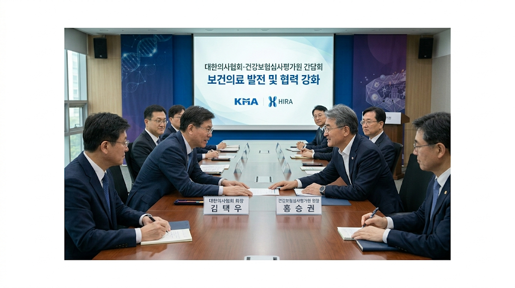 의협 김택우 회장 홍승권 심평원장 간담회 협력 공감대