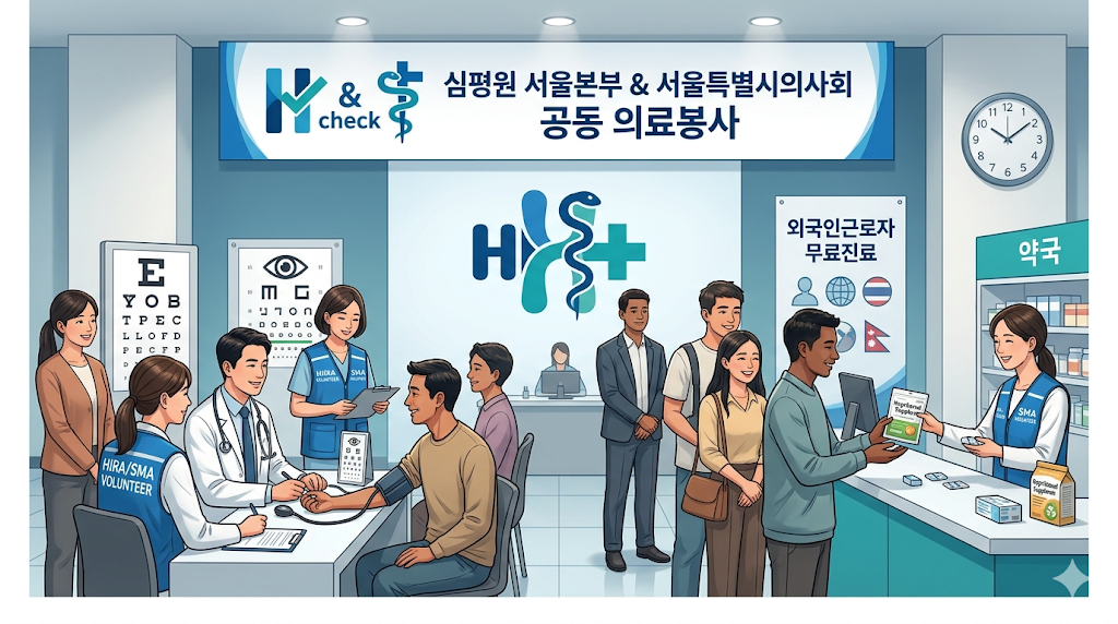 심평원 서울본부 서울시의사회 외국인 근로자 의료봉사 현장