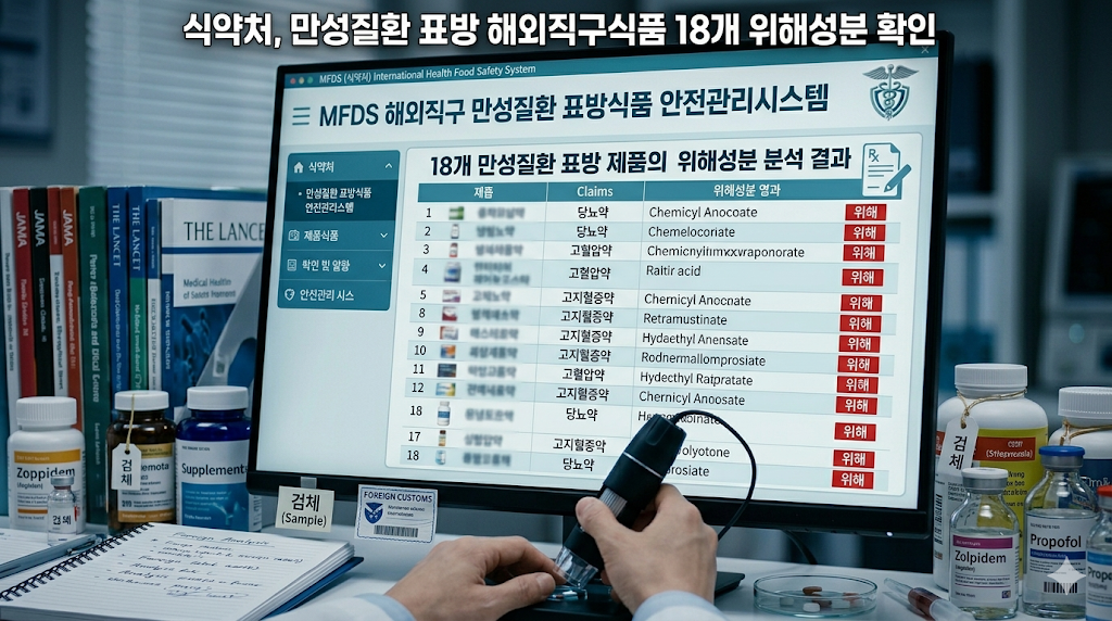 식약처 만성질환 표방 해외직구식품 18개 위해성분 확인