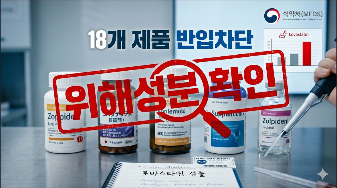 식약처, 만성질환 치료 표방 해외직구식품 18개서 위해성분 확인