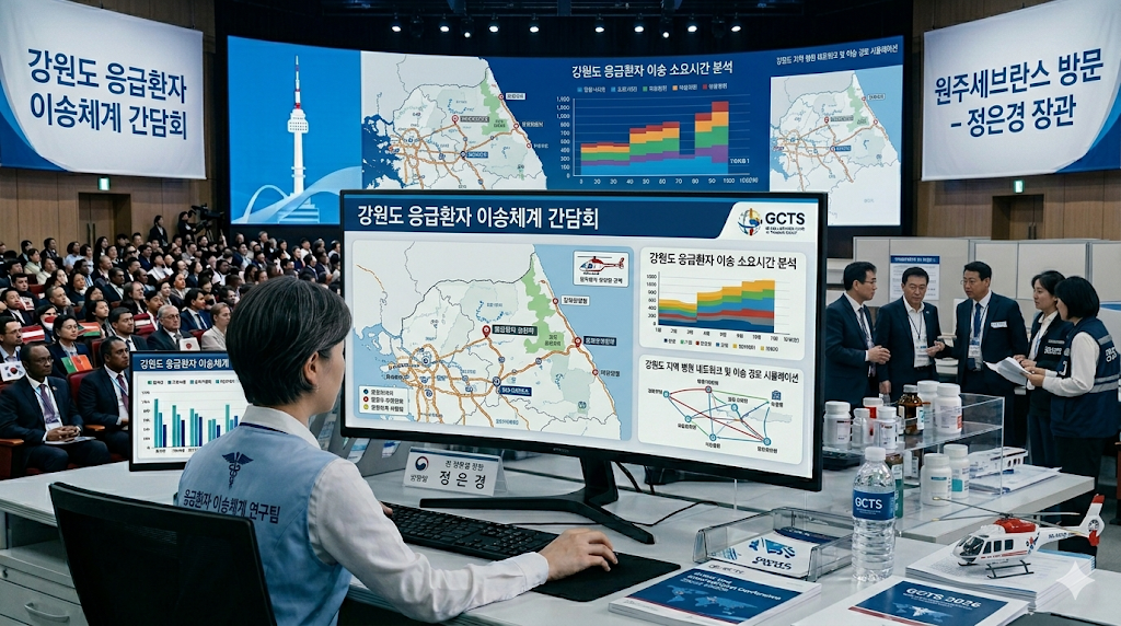 정은경 장관 강원도 응급환자 이송체계 간담회 원주세브란스 방문