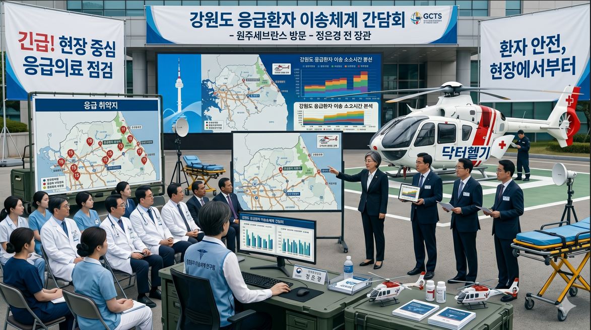 정은경 장관, 강원도 응급환자 이송체계 현장 간담회…혁신사업 확산