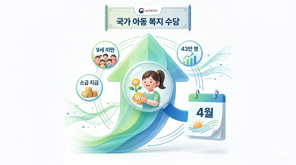 아동수당 9세 미만 확대 43만 명 소급 지급 4월 시작