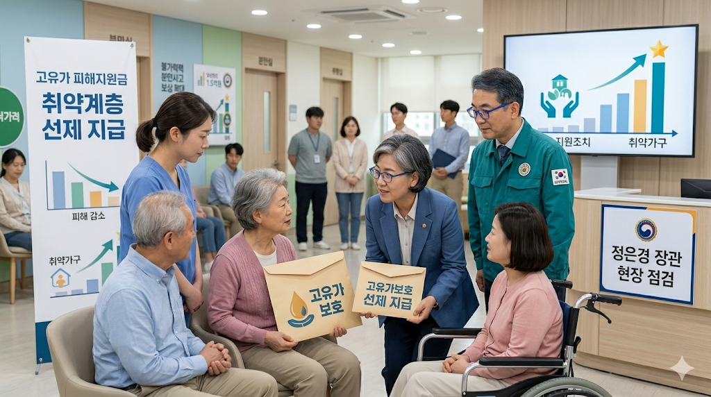 고유가 피해지원금 취약계층 선제 지급 정은경 장관 현장 점검