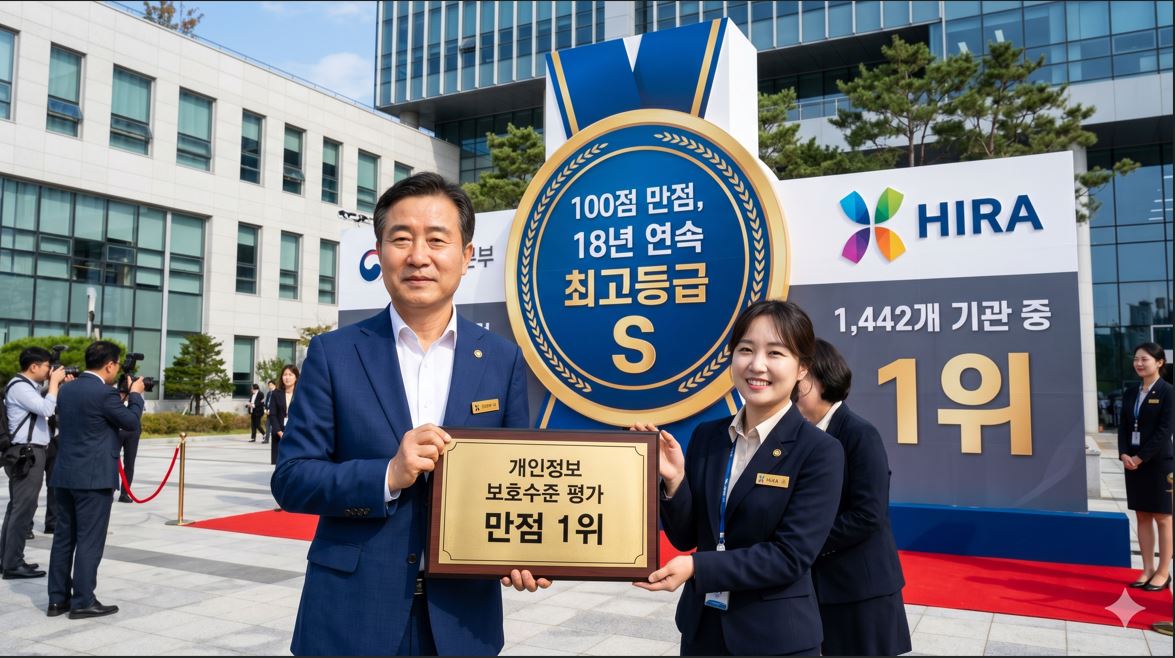 심평원, 개인정보 보호수준 평가 만점 1위…18년 연속 최고등급