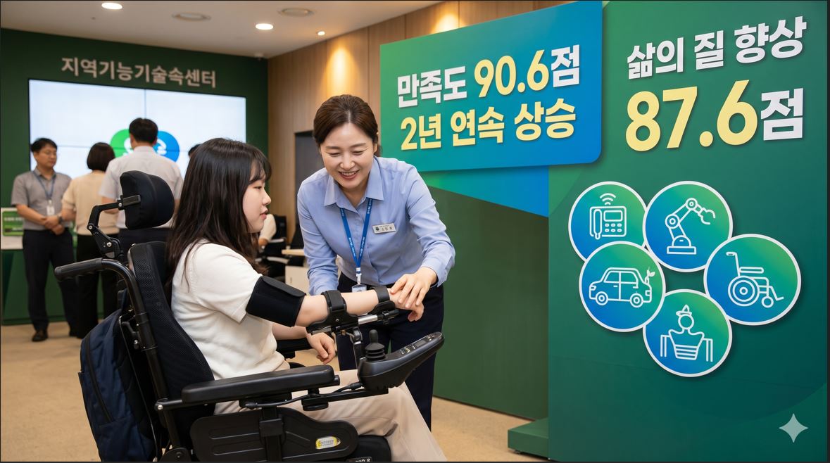 장애인 보조기기센터 만족도 90.6점…2년 연속 상승, 삶의 질 87.6점