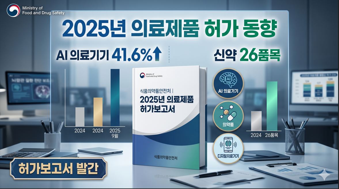 식약처, 2025년 의료제품 허가 동향 발표…AI 의료기기 41.6% 급증