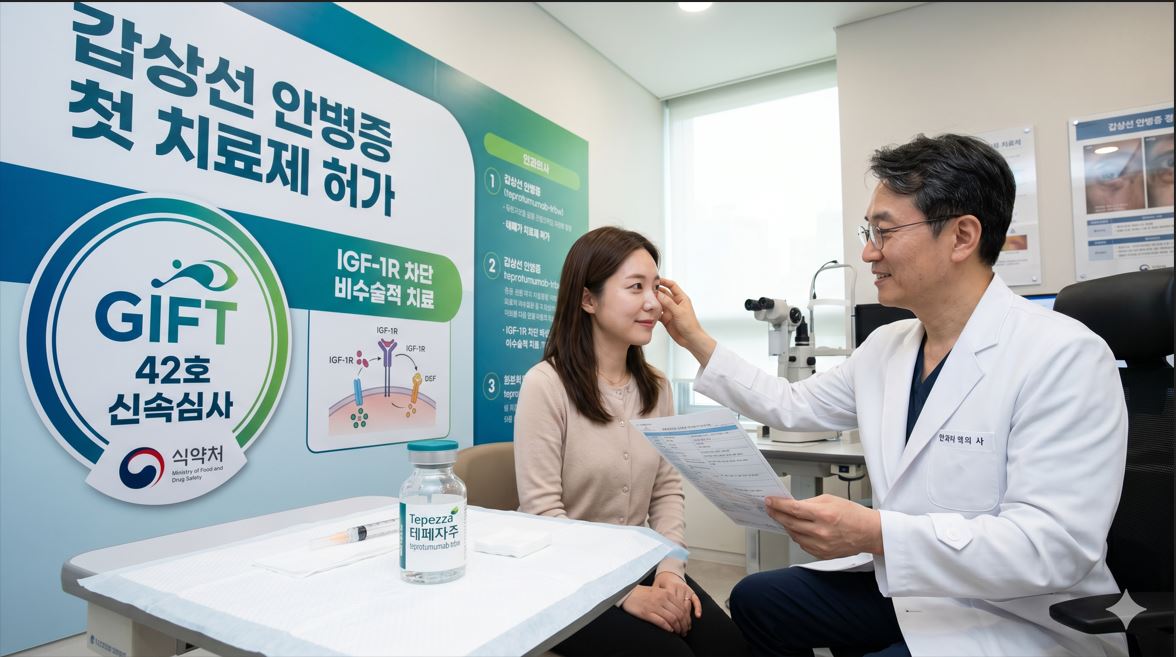 식약처, 희귀 갑상선 안병증 첫 치료제 '테페자주' 허가…GIFT 신속심사