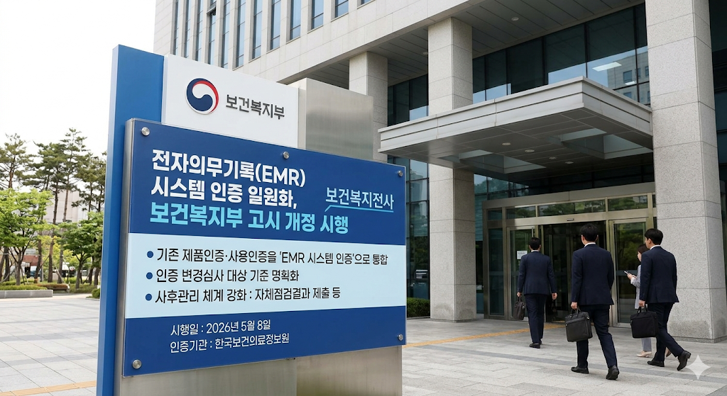 전자의무기록 EMR 시스템 인증 일원화, 보건복지부 고시 개정 시행