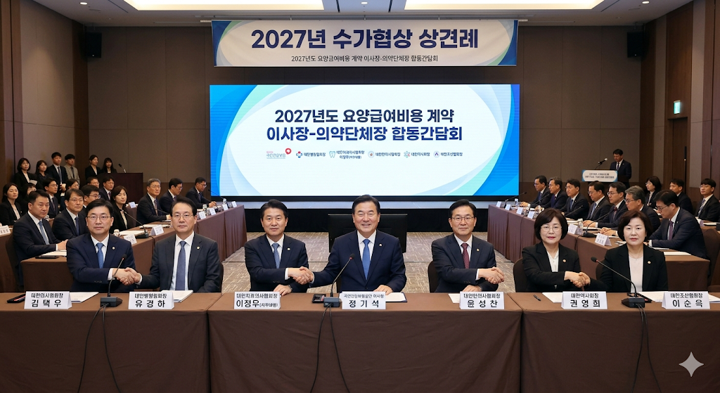 국민건강보험공단 정기석 이사장과 6개 의약단체장 2027년 수가협상 상견례