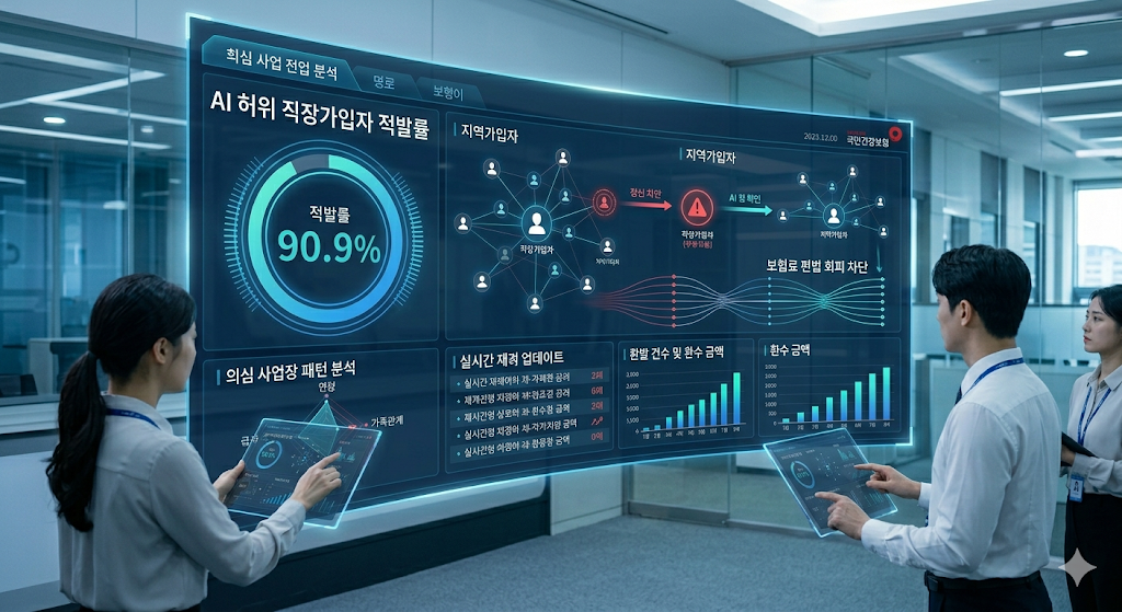 국민건강보험공단 허위 직장가입자 지도점검 강화, AI 탐지모델 90.9% 적발 보험료 편법 회피 차단