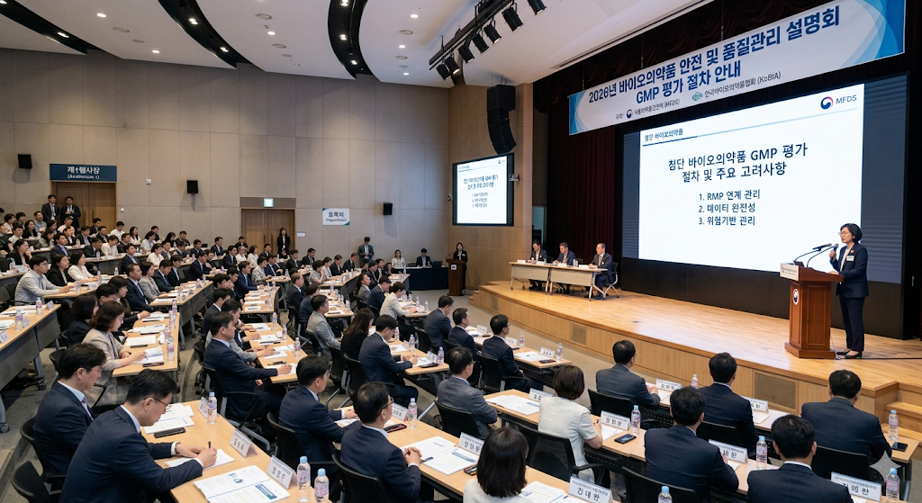 식약처 한국바이오의약품협회 2026년 바이오의약품 안전 품질관리 설명회 개최, GMP 평가 절차 안내
