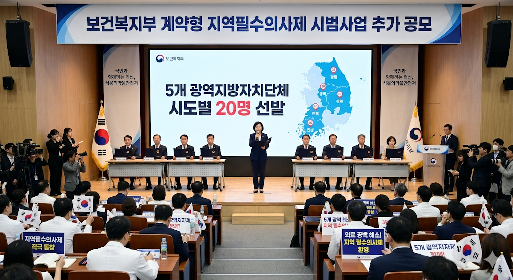 보건복지부 계약형 지역필수의사제 시범사업 추가 공모, 5개 광역지방자치단체 시도별 20명 선발