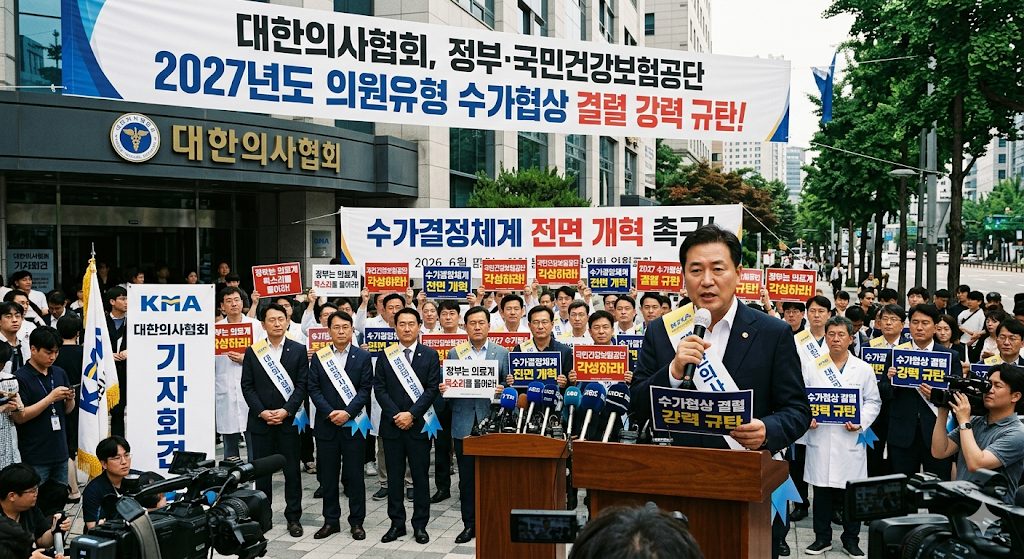 대한의사협회 정부 국민건강보험공단 2027년도 의원유형 수가협상 결렬 강력 규탄 수가결정체계 전면 개혁 촉구