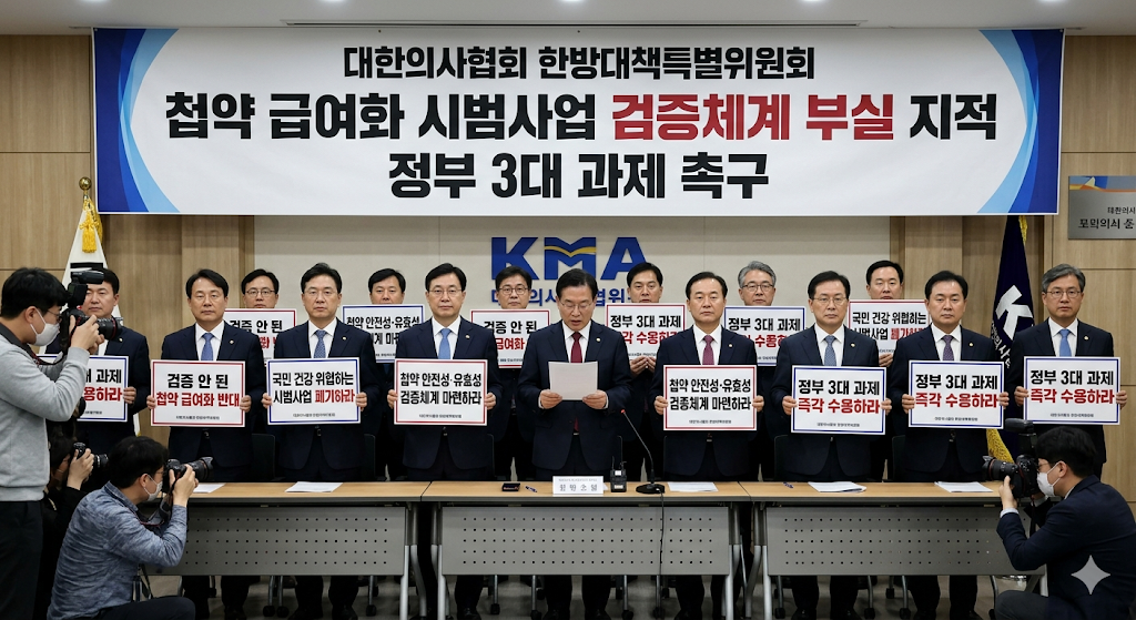 대한의사협회 한방대책특별위원회 첩약 급여화 시범사업 검증체계 부실 지적 3대 과제 정부 촉구
