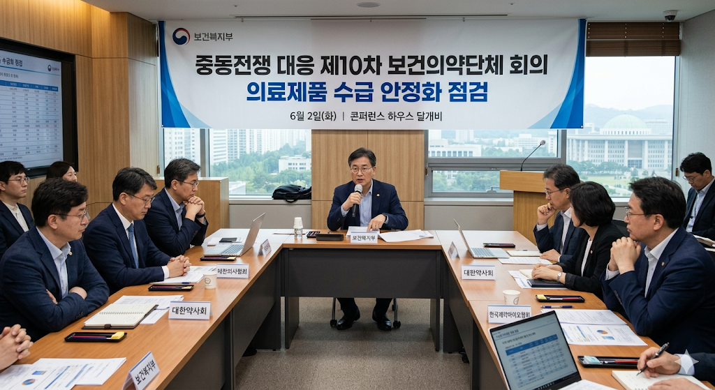 보건복지부 중동전쟁 대응 제10차 보건의약단체 회의 6월 2일 콘퍼런스 하우스 달개비 의료제품 수급 안정화 점검