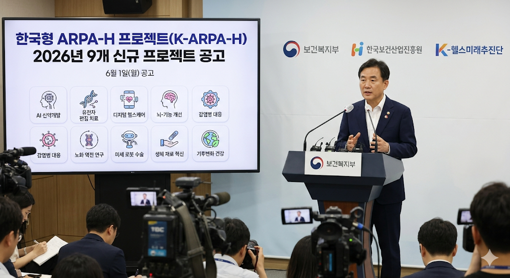보건복지부 한국보건산업진흥원 K-헬스미래추진단 한국형 ARPA-H 프로젝트 2026년 9개 신규 프로젝트 6월 1일 공고