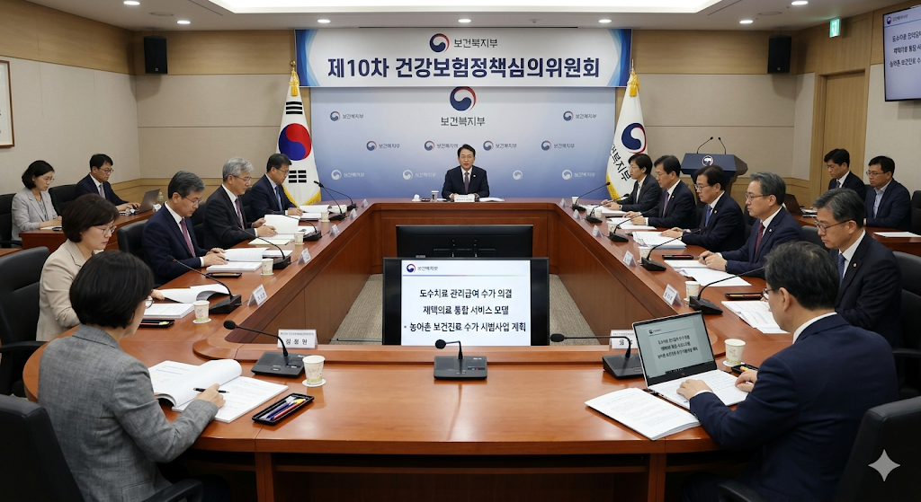 보건복지부 2026년 제10차 건강보험정책심의위원회 개최 도수치료 관리급여 수가 의결 재택의료 통합 농어촌 보건진료 수가 시범사업
