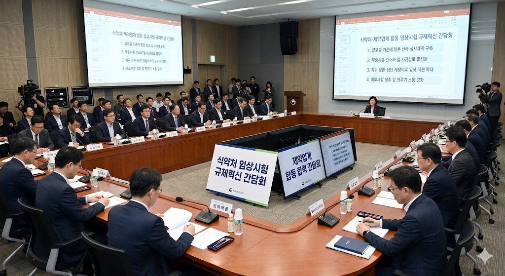 식약처 임상시험 규제혁신 간담회 제약업계 회의 현장