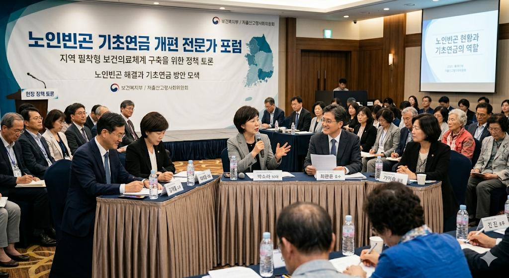 노인빈곤 기초연금 개편 전문가 포럼 정책 토론 현장