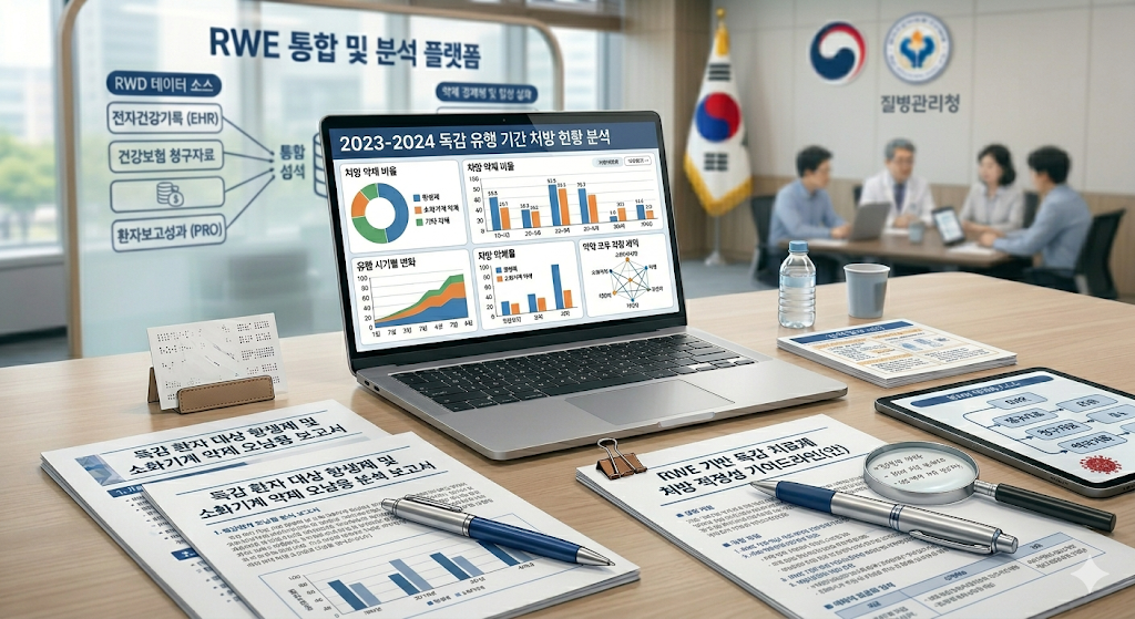 독감 진료 항생제 소화기계 약제 처방 현황 분석 데이터