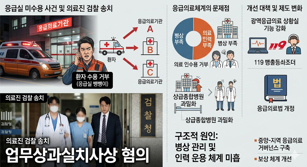 응급실 미수용 사건 의료진 검찰 송치 응급의료체계