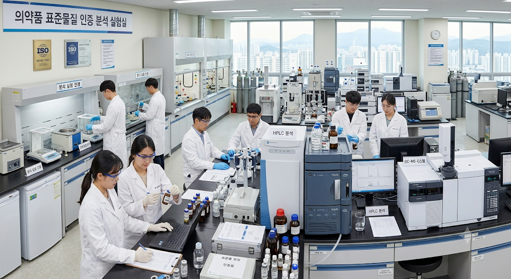 의약품 표준물질 인증 분석 실험실 전경
