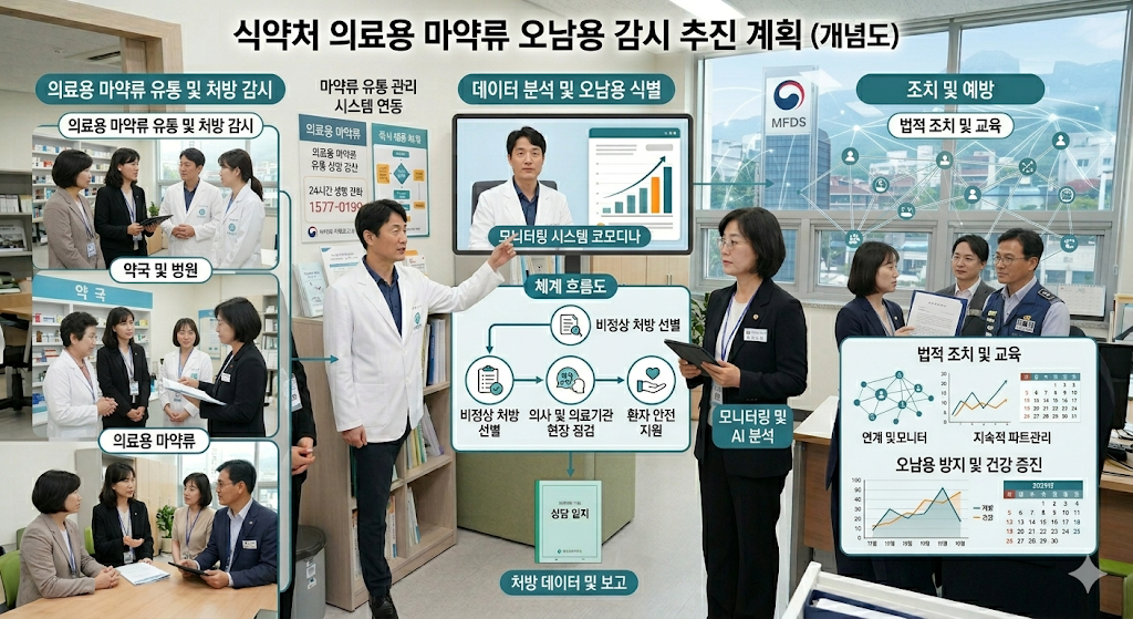 식약처 의료용 마약류 오남용 감시 추진 계획 관련 이미지