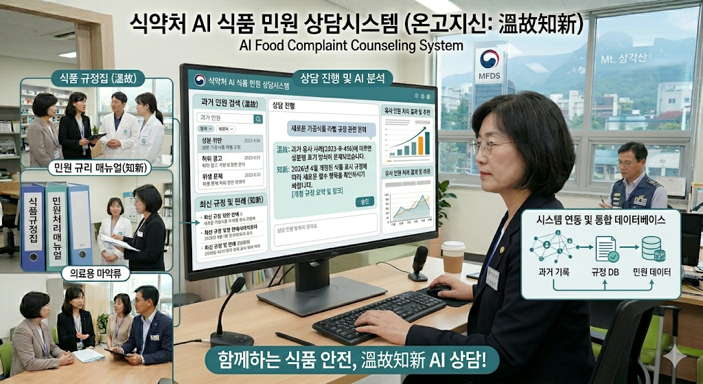 식약처 AI 식품 민원 상담시스템 온고지신 실행 화면