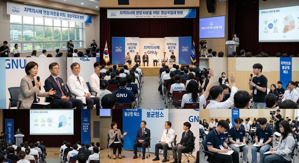 지역의사제 현장 타운홀 미팅 경상국립대 방문 관련 이미지