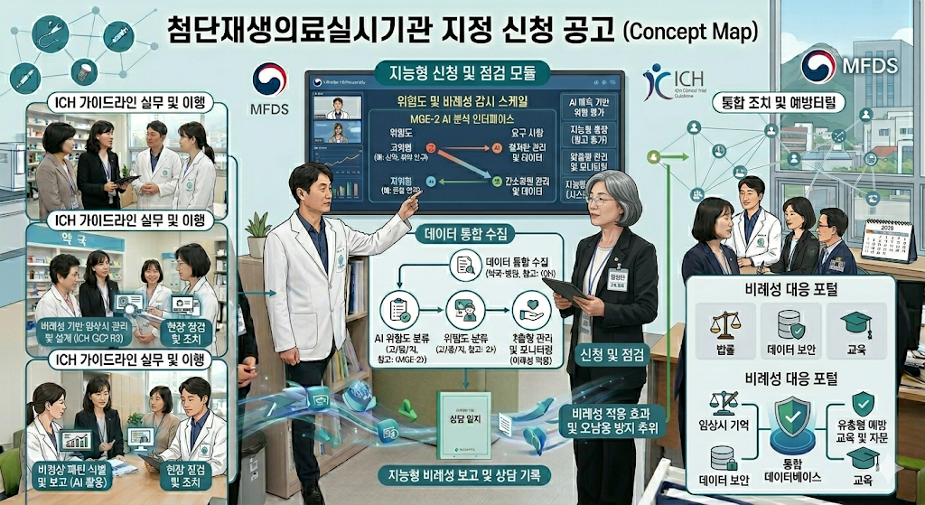 첨단재생의료실시기관 지정 신청 공고 관련 이미지