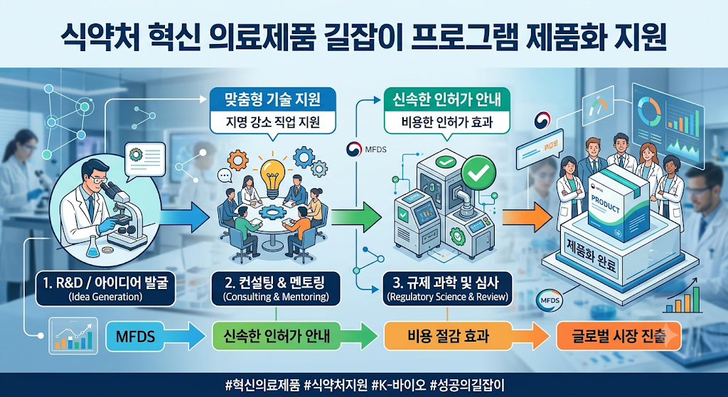 식약처 혁신 의료제품 길잡이 프로그램 제품화 지원 관련 이미지