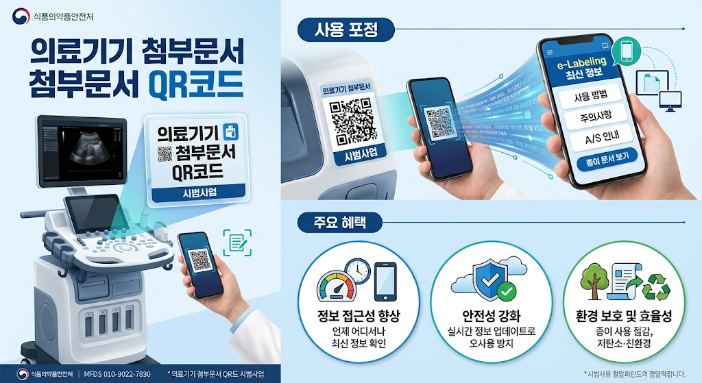 식약처 의료기기 첨부문서 QR코드 제공 시범사업 관련 이미지