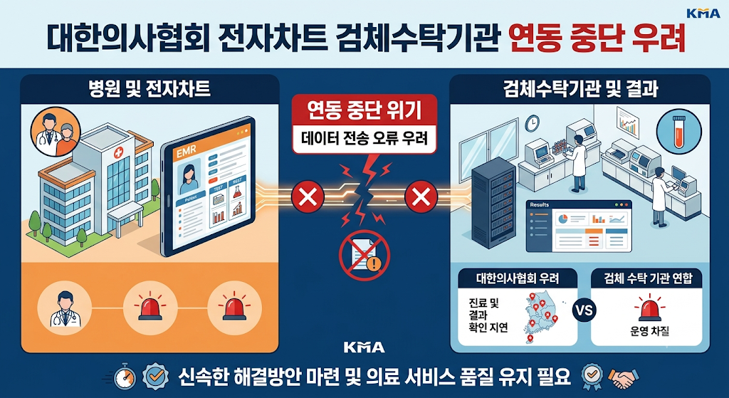 대한의사협회 전자차트 검체수탁기관 연동 중단 우려 관련 이미지