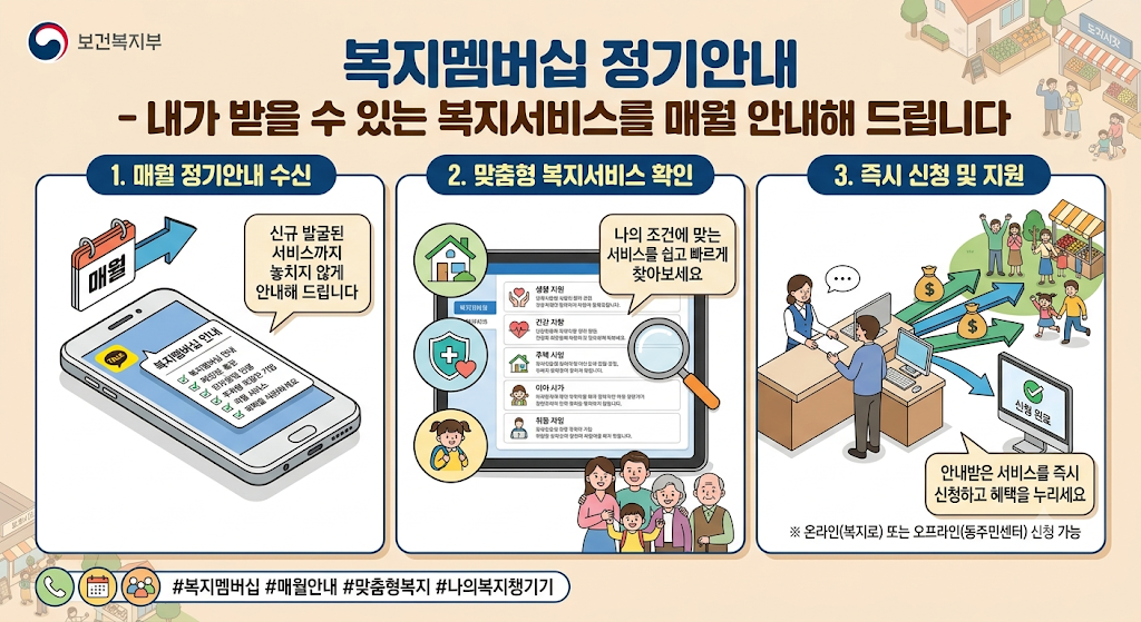 보건복지부 복지멤버십 정기안내 복지서비스 안내 관련 이미지