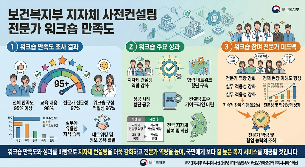 보건복지부 지자체 사전컨설팅 전문가 워크숍 만족도 관련 이미지