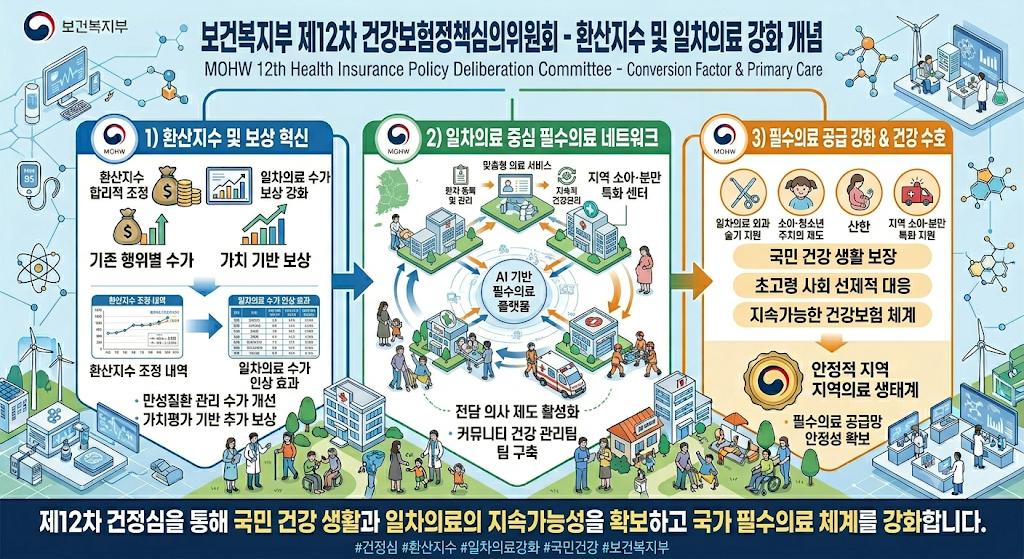 보건복지부 제12차 건강보험정책심의위원회 환산지수 일차의료 관련 이미지