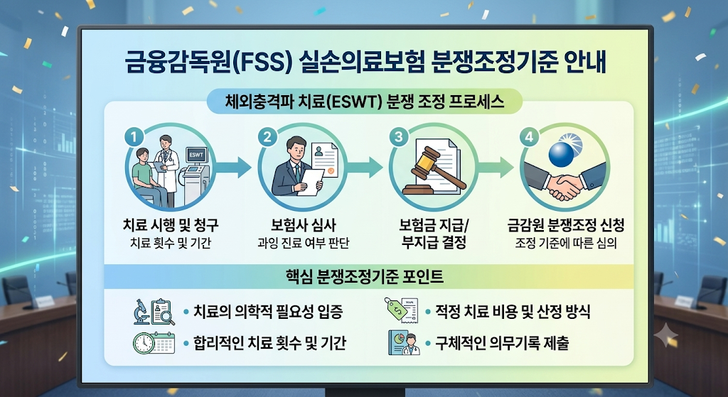 금융감독원 체외충격파 치료 분쟁조정기준 실손보험 관련 이미지