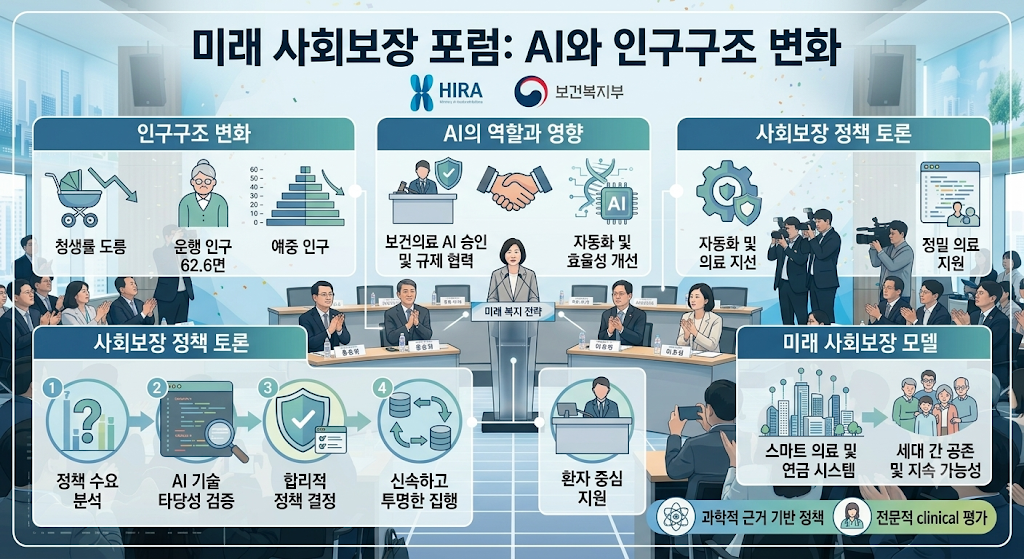 AI 인구구조 변화 미래 사회보장 정책 토론 개념 이미지